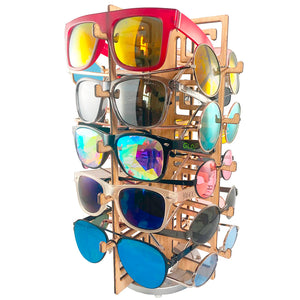 Bamboo Rotating Jewelry Organizer – Chinoiserie Collection with sample sunglasses