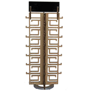 Rotating Bamboo Sunglasses Rack - 28-Pair with Mirror  - Chinoiserie Collection