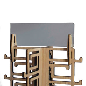 Rotating Bamboo Sunglasses Rack - 28-Pair with Mirror  - Chinoiserie Collection