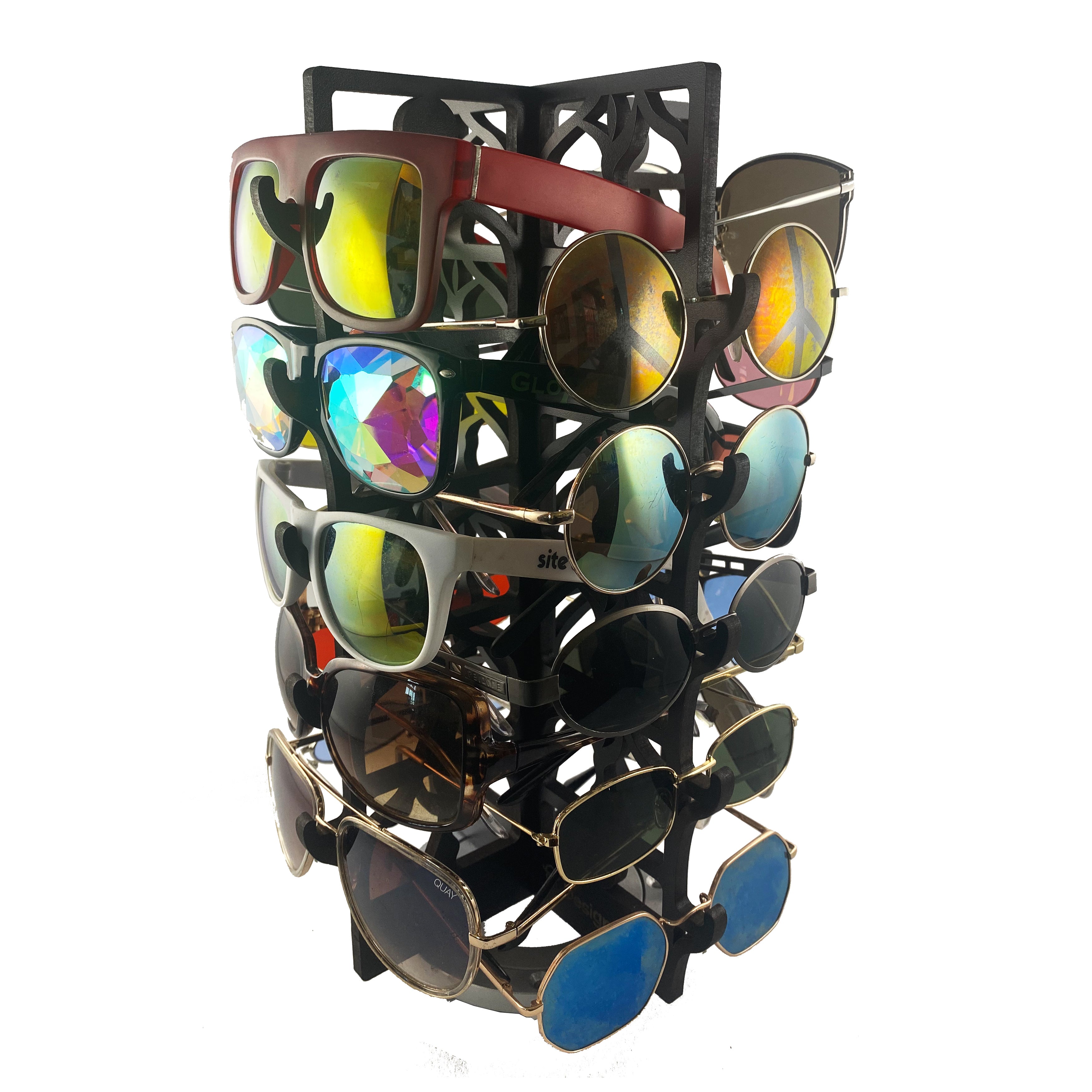 Rotating Wood Sunglasses Rack - 20-Pair - Dancer Collection