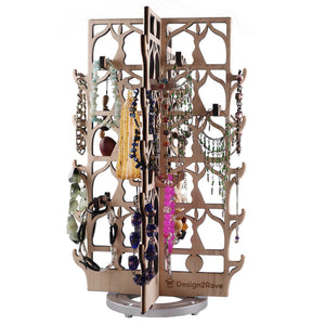 Maple Rotating Jewelry Organizer – Dancer Collection with sample Jewelry