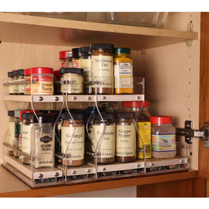 Double Wide 2 Layer 10.75" Deep Sliding Spice Rack