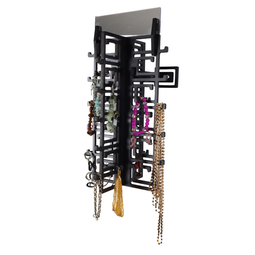 Wall Mounted Jewelry Stand with Mirror