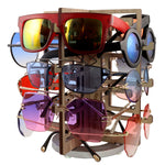 Load image into Gallery viewer, Rotating Walnut Sunglasses Rack - 12-Pair - Chinoiserie Collection
