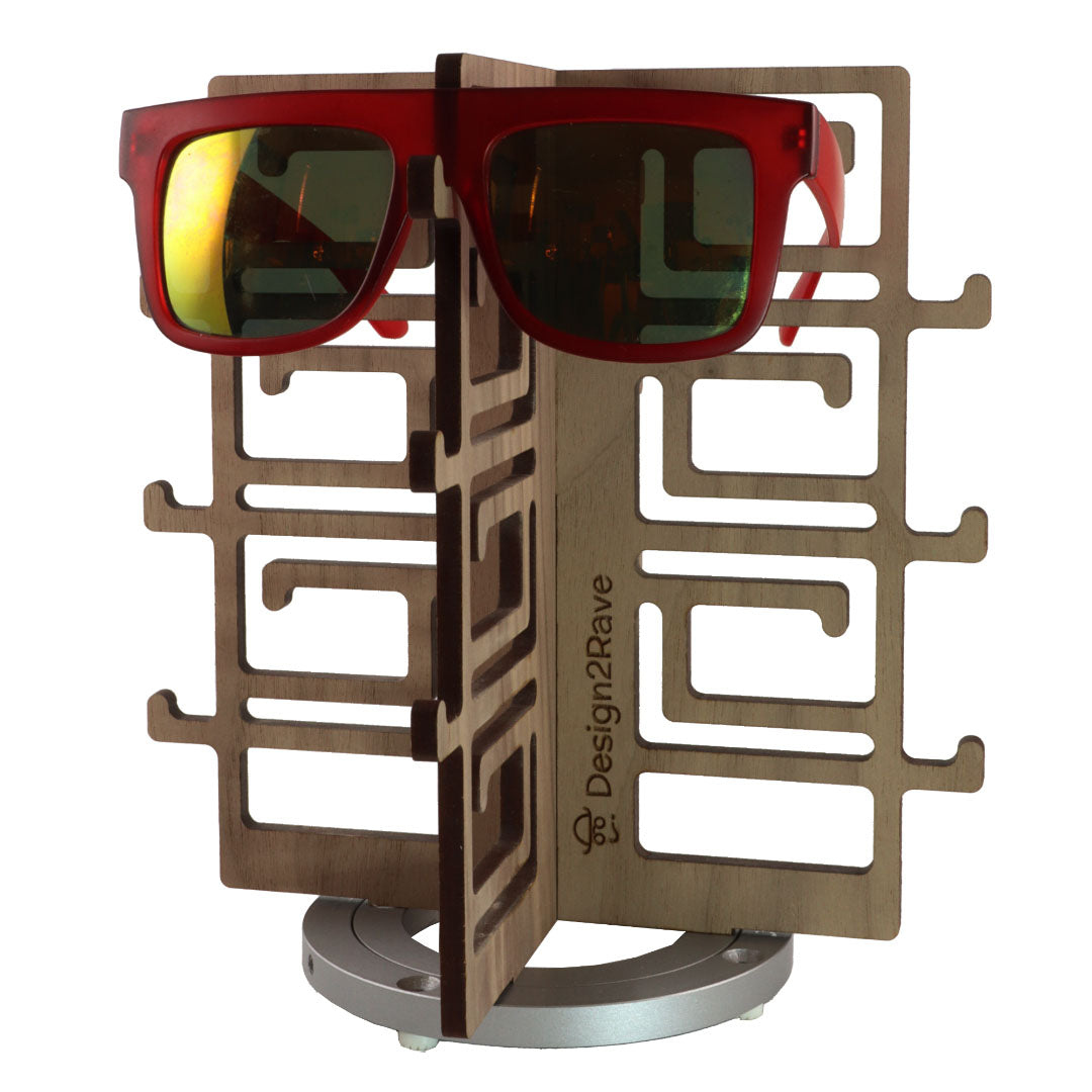 Rotating Walnut Sunglasses Rack - 12-Pair - Chinoiserie Collection