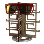Load image into Gallery viewer, Rotating Walnut Sunglasses Rack - 12-Pair - Chinoiserie Collection
