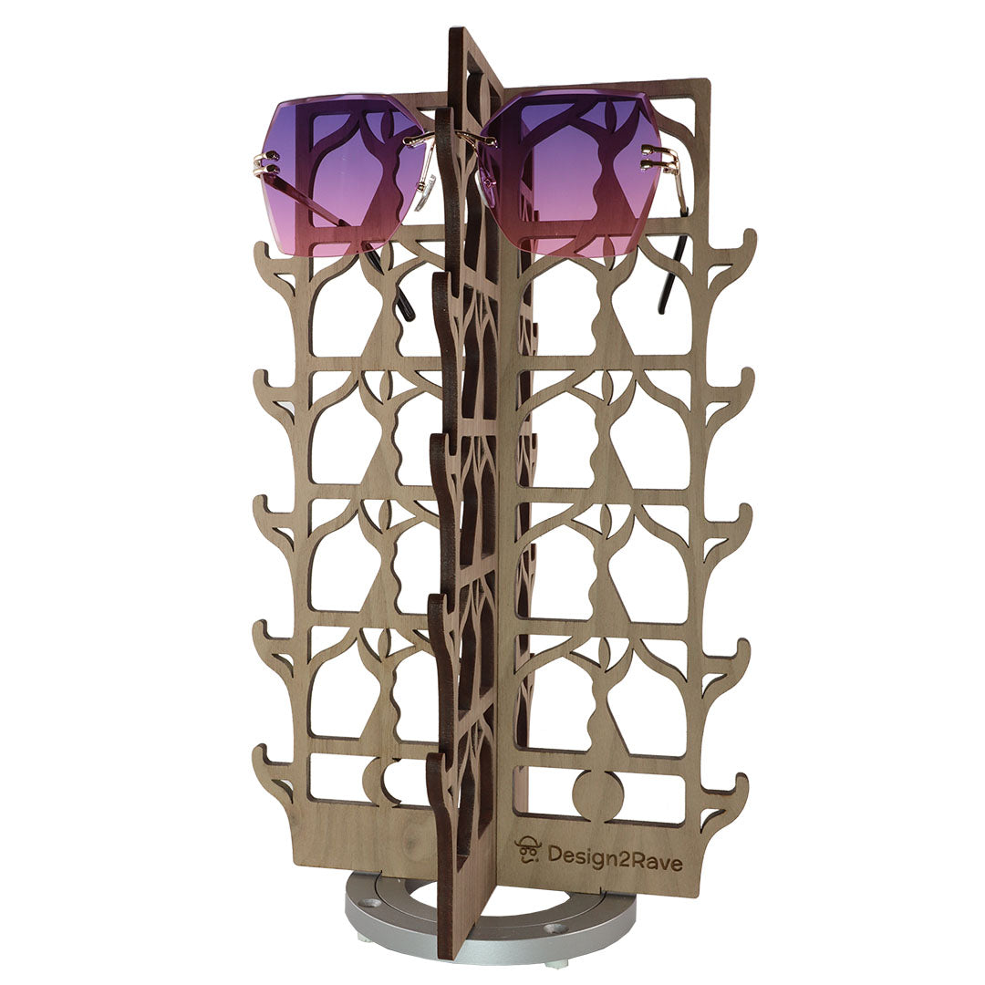 Rotating Walnut Sunglasses Rack - 20-Pair - Dancer Collection – Design2Rave
