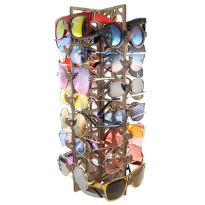 Rotating Walnut Sunglasses Rack - 28-Pair - Dancer Collection