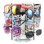 Load image into Gallery viewer, Rotating Sunglasses Rack - 12-Pair - White - Chinoiserie Collection with sample sunglasses on display
