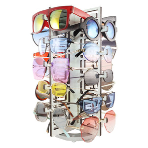Spinning Eyewear Display - 20-Pair - White - Chinoiserie Collection. Showing with sample eyewear.