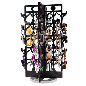 Wood Rotating Jewelry Organizer – Dancer Collection with sample jewelry